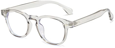 LJCZKA Occhiali da Vista Donna Rotondi - Occhiali Anti Luce Blu Rotondi Donna Occhiali Antiriflesso e Affaticamento per Computer Reading Gaming Donna Uomo