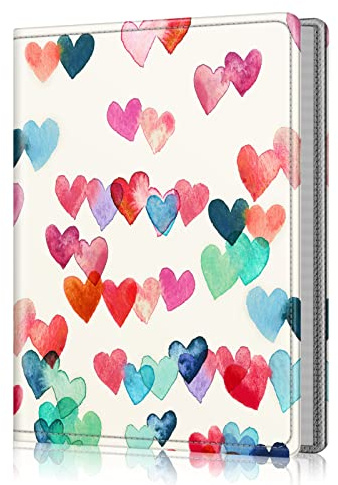 Fintie Photo Album 5x7 Photos - 52 Pockets Small Mini Capacity Premium Vegan Leather Cover, Portable Wallet Albums Book for Wedding Family Boys Girls Art Work (Raining Hearts)