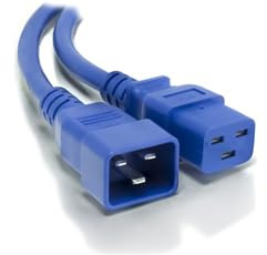 Power Jumper Cable IEC C19 Female to IEC C20 Male Blue 1m