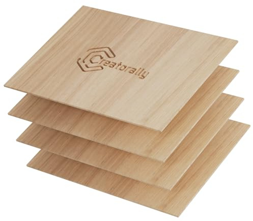 Creatorally 3mm Compensato, 4 Pezzi A4 Piatto Di Legno Grezzo, Tavole di non Lavorate per Incisione Laser, Taglio, Artigianato Fai da Te, Modellazione Pirografia (Palissandro Giallo)