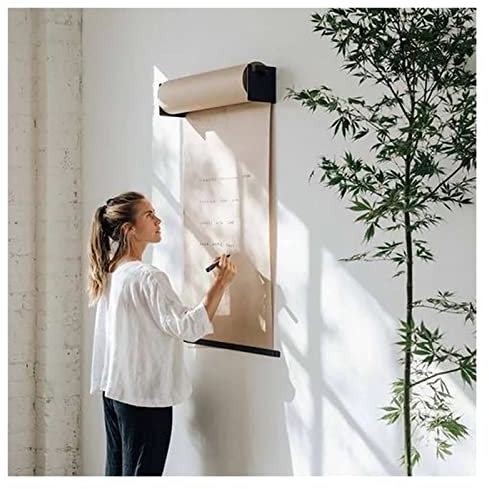 50 m Langer Kraftpapierrollenspender, schwarzer Stahlrahmen-Roller, Notizpapierrollen-Display, für Kunstwerke/to-do-Listen, Zuhause/Küche/Bauernhaus-Wanddekoration (Größe: Stahlrahmen breit – 97 cm/