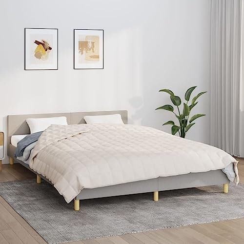 AJJHUUKI Home Outdoor Sonstige Gewichtsdecke, Hellcreme, 220 x 230 cm, Kingsize, 15 kg Stoff