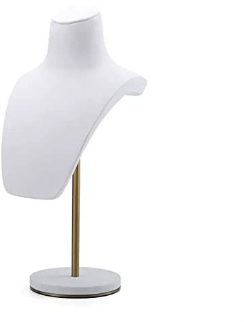 Schmuckständer Schmuckhalter Samt-Halskettenständer, Schmuck-Halsketten-Display, goldfarbener Metall-Halsbügelhalter, schwarzer Samt-Schmuckbüste, Mannequin-Ständer for Einzelhandelsausstellungen Schm