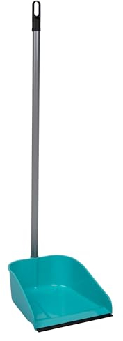 Cofan Recogedor Fijo con Borde de Goma y Mango Metálico | Color: Verde Agua | Ideal para la Limpieza del Hogar