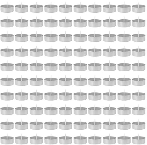 100 Pieces Candle Making Kit, Aluminum Tea Light with Wicks, Round Containers Candle, Candle Jars for Candle Making, Tealight Jar Holder, Silver Candle Holder for Diy Candle Making Tea Light Moulds