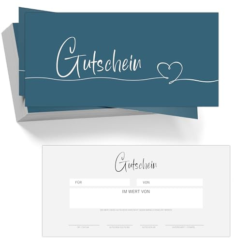 40 blaue Blanko Gutscheine zum selber Ausfüllen für Nagelstudio Friseur Kosmetik Massage Wellness Fußpflege Beauty Gutschein Vorlage Gutscheinkarten Geschenkgutscheine