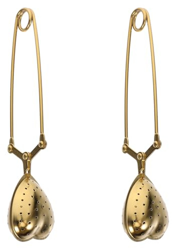 Amosfun Lot De 2 Passoires À Thé En Acier Inoxydable En Forme De Cœur Avec Poignée Filtre Infuseur Réutilisable Pour Feuilles Herbes Et Épices Maison Et Tea Party
