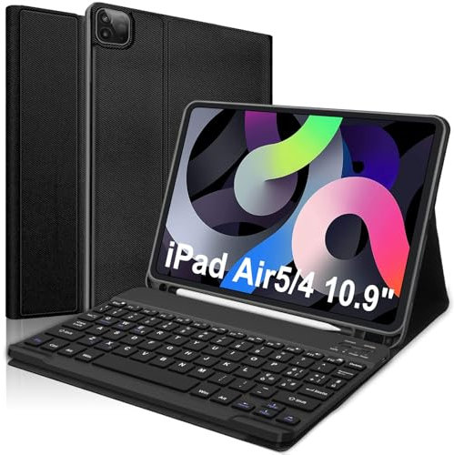 IVEOPPE Tastiera iPad Air 5 Generazione, iPad Air 4 Generazione, Cover iPad Pro 11 con Tastiera, Cover Bluetooth Layout Italiano per iPad Pro 11 4/3/2/1 Gen, Nero