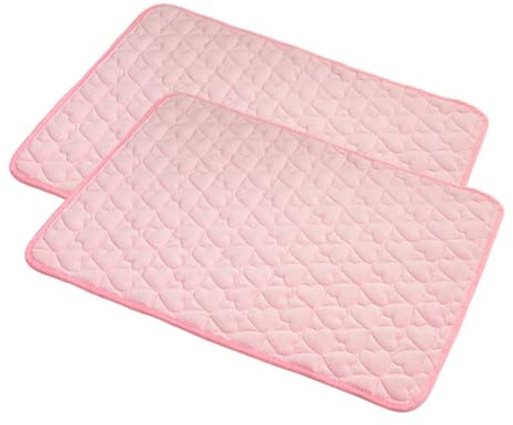FANSU Farbe Welpen Unterlagen, 2 Stück Plüsch Wiederverwendbare PIPI Matten für Hunde, Wasserfest Inkontinenzunterlage Waschbar, Welpenunterlage für Welpen (90x70cm,Rosa)