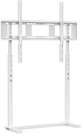 KINGLD TV Mount Stand Free Standing Floor TV Stand Portable TV Mount Height Adjustable for 32-100 Inch Flat Panel Screens For Plasma/Curved TV(WHITE)