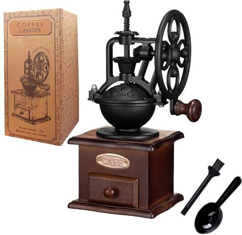 Manual Coffee Grinder,Hand Coffee Grinder,Coffee Bean Grinder Coffee Grinders For Home Use Vintage Wooden Coffee Decor Retro Coffee Maker