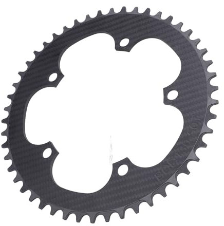 Tbest Fahrradkettenblatt, Leichtes Carbonfaser-Kettenblatt, 130 BCD 50T 5-Loch-Positiv-Negativ-Zahn, Hochleistung für Rennrad, Faltradsport, City-Fahrrad, Enthusiasten