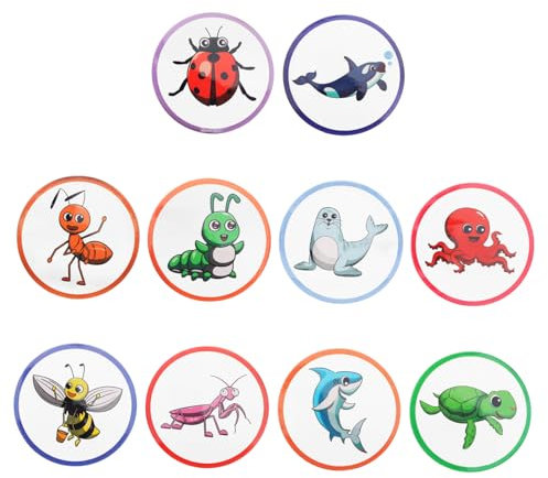 HAWILLOSCH 10pcs Potty Training Pee Stickers for Boys and Girls, Adhesive Toilet Seat Training Targets, Cartoon Heat-Activated Color Changing Stickers for Home Bathroom Use
