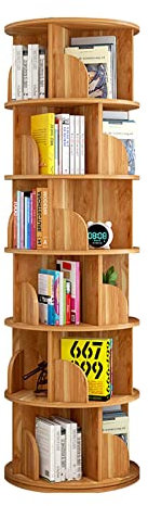 Kinderregal, 360 Grad drehbar, vom Boden bis zur Decke, für Bilderbücher, 40 x 191 cm, Braun