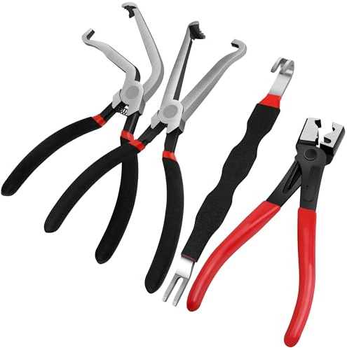 Anglekai 4PCS Electrical Disconnect Pliers, Straight and 60°Electrical Connector Separator Tools Plug Disconnect Pliers for Car
