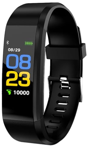 Fitness Activity Tracker Watch with Heart Rate Blood Pressure Sleep Monitor Running Step Calorie Ip67 Waterproof Pedometer Step Counter for Women Men Sports Watch for Android iOS Phones (Black)