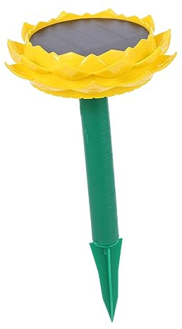 DIYEAH Altavoz Solar y Material de Plástico Amarillo Resistente al Agua Forma de Loto Reproductor de Música Budista Batería de 500mah para Exteriores