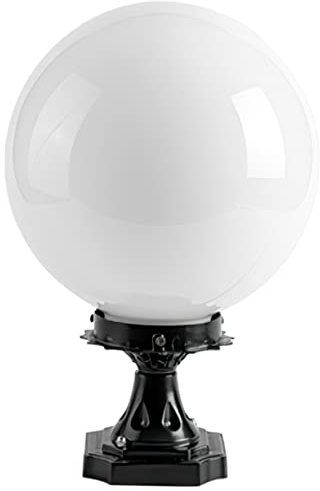 HOMSFOU Outdoor Globe Lamp Post Light Fixture Weather Resistant Design for Gardens Patios Eye Catching Aesthetic for Outdoor Spaces for Entryways Pathways with Square Aluminum Base