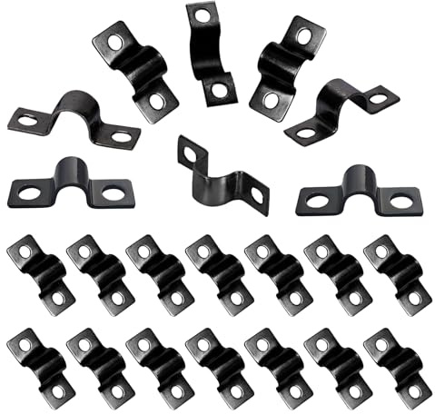 100 Stück 6 Mm Befestigungsschelle, Zweiloch U-Rohrschellen, Hochleistungs Kabelschellen Metall, Doppelstabmattenzaun Befestigung Zubehör, Für Kabels, Leerrohre, Zaun Oder Mehr
