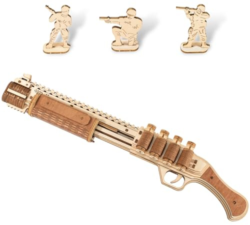 3D Wooden Puzzle for Adults, Rubber Band Guns, Toy Shotgun Model Building Kit, DIY Wood Crafts Cool Toy, Hobbies for Man, Unique Gift for Kids, Adults, Lovers (Shotgun)