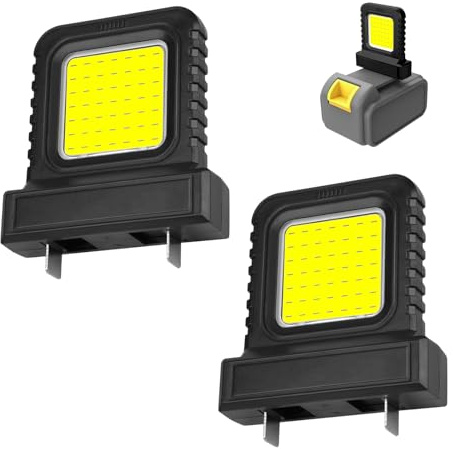 Flutlicht für Elektrowerkzeuge, LED Arbeitsleuchte, Hohe Helligkeit LED Arbeitslicht für Alle Akkus mit Verstellbarer Steckdose, Mini LED Taschenlampe, Flutlicht für Baustelle, Werkstatt, Garage