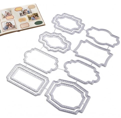 Stanzschablonen Neuheiten 2026, 8-teiliges Stanzschablonen-Set mit Rechteckrahmen, Perfekt für Stanzen zum Basteln, DIY-Album, Papierkartenherstellung und Kreative Papierprojekte, Ideales DIY-Geschenk