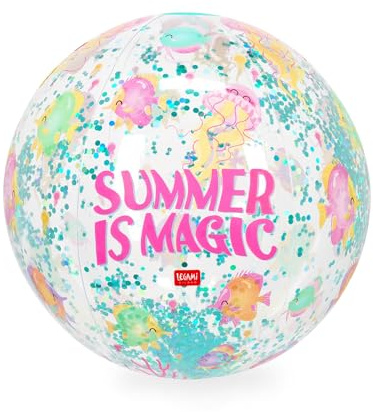 Legami - Palla da Spiaggia Gonfiabile, Beach Ball, Pallone Gonfiabile in PVC, Morbido per Bambini, Feste Mare, Gonfiabile per Giocare Calcio Pallavolo, Diametro 40 cm