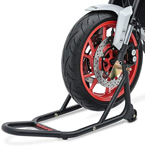 ConStands - Montageständer Kompatibel mit BMW F 800 R/S/GT,G 310 R/GS,K 1200/1300 S/R,S 1000 R/RR/XR,R NineT/Pure/Racer/Scrambler/Urban G/S Schwarz-matt Vorderrad mit Aufnahmen Front