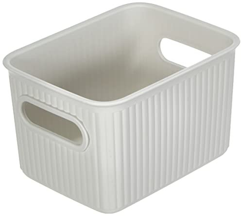 Tatay Cesta Almacenaje Plastico 1,5 L Baobab | Caja Organizadora | Asas Integradas | Diseño Compacto y Versátil | Plástico Reciclado Libre de BPA | 3,5x4,5x6.5 cm, Blanco