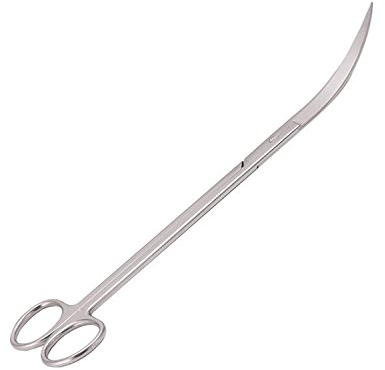 Faneli 25 cm Edelstahl Gebogene Spitze Schere für Aquarium Wasserpflanzen, Silber