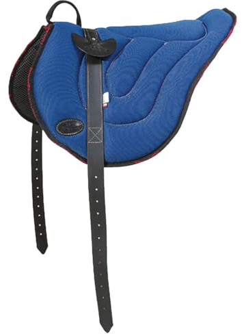PIONEER Sella Cavallo in Air Mesh Resistente e Traspirante per Monta Naturale, Sella Equitazione Made in Italy Comfort, Bareback Sagomato 53x45cm con Sottopancia in Neoprene - Arancione Fluo
