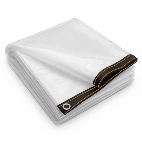 BeGrit Bache Transparente avec Oeillets 2x2m Bache de Protection Exterieur Translucide Bâche Imperméable Haute Transparence étanche Plastique pour Meubles de Jardin Serre Tente Isolation des Plantes