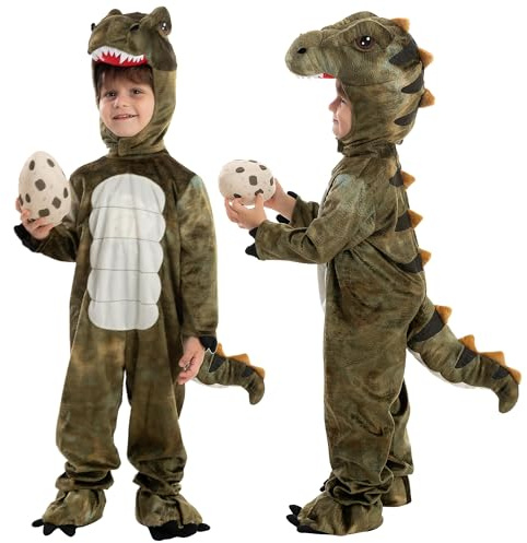 Spooktacular Creations Child Unisex T-rex Realistic Dinosaur Costume for Halloween Child Dinosaur Dress Up Party, Role Play and Cosplay (Small ( 5 – 7 yrs))
