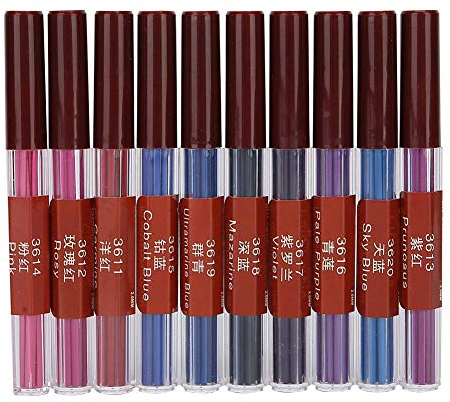 2,0 mm farbige Mine, 10 verschiedene farbige Bleistiftmine, fett und 90 mm hoch, mechanische automatische Bleistiftmine zum Nachfüllen, 8 Stück für jede Farbe