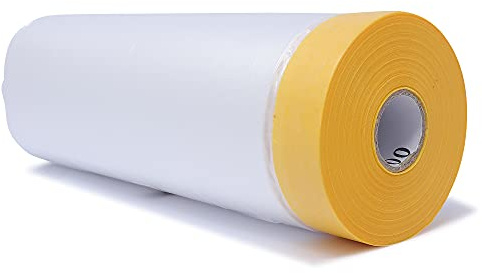 gws 9 Rollen Maler-Abdeckfolie mit Washi- Tape, Faltmasker für scharfe und flache Farbkanten, rückstandslos entfernbar 20 m x 2700 mm