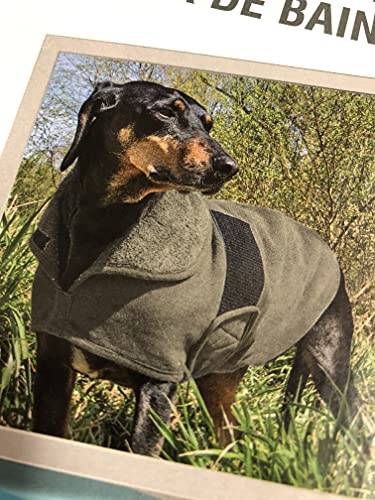 Petlando Hundebademantel anthrazit M (Halsumfang 54cm, Brustumfang 62-80cm)