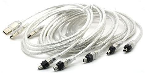 KENGAA Cable Digital 5pcs / Lote USB Macho a firewire IEEE 1394 4 Cable del Cable del Adaptador Masculino del Pin 3 pies 100 cm Ajustado for DCR-TRV75E DV (Cable Length : 1m)