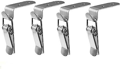 4Pièces Fermeture à bascule,Fermeture a Levier Fermeture à Ressort Loquet Bascule en Acier Inoxydable Pour Coffre à Outils,Levier de verrouillage,Tiroir,boîte à outils, placard, armoire,boîte