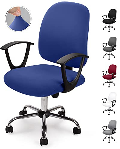 Computer ufficio sedia della copertura coprisedia elasticizzato rimovibile Copertina Cover da Sedile Coprisedia separato in stile semplice e moderno, per sedie da ufficio girevoli-No Sedia (Blu, 2)