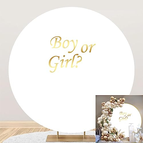 SDOTPMT Diamètre 1.8m Garçon ou Fille Douche de bébé Toile de Fond Ronde Couverture Couleur Pure Écran en Tissu pour Bébé Gender Reveal Surprise Party Décorations Fond de Photographie
