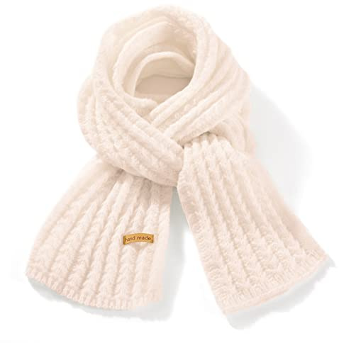 ORANZT Soft Pashmina Knit Scarf Solid Colour Neckwear Wraps for Women Men Kids - Light Pink