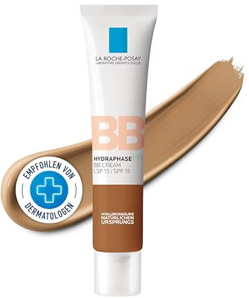 La Roche Posay Hydraphase HA BB Cream Dunkel: Feuchtigkeitsspendende BB Cream mit LSF 15, Für einen ebenmäßigeren Teint, Nicht fettende Textur, Für normale bis trockene Haut, 40 ml