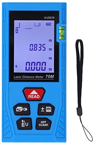 Fyearfly IR-Entfernungsmesser, Multifunktions-Hand-IR/Laser-Linear-/Entfernungsmesser, hohe Genauigkeit, ABS-Gehäuse, digitales Lasermessgerät (Bereich: 0,05–70 m, Genauigkeit: 2 mm)