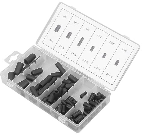 Kit de 80 Bouchons à Vide en Caoutchouc Noir, Résistant Haute Température 5/32 à 3/8, Joints Étanches pour Carburateur et Protection de Câbles Automobiles
