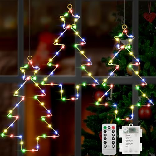 3 Stück Weihnachtsdeko Fenster Beleuchtet,Weihnachtsbeleuchtung Fenster | 40 LEDs Fensterdeko Weihnachten Beleuchtet,Weihnachten Dekorative Fenster Licht mit Timer Fernbedienung 8 Modi