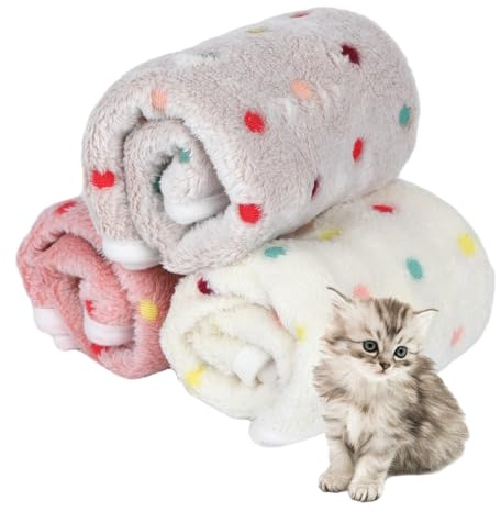 3-in-1 Puppy & Cat Blankets - Soft, Washable Fleece Bedding for Small Pets - Coral Velvet Hamster Cage Liners - 40 * 60cm
