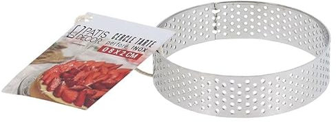 Cercle à tarte perforé inox H 2 cm Ø 8 cm