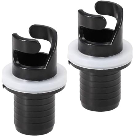 GroveEss 2 PCS Inflatable Boat Valves Hose Adapter,Kayak Air Pump Valve Connector,Plastic Kayak Air Valve Adapter Foot Pump Canoe Attachment(Black)