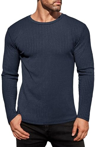 Ekouaer Maglia Termica Peso Uomo Maniche Lunghe Canottiera Strato Base Inverno Blu Viola XL