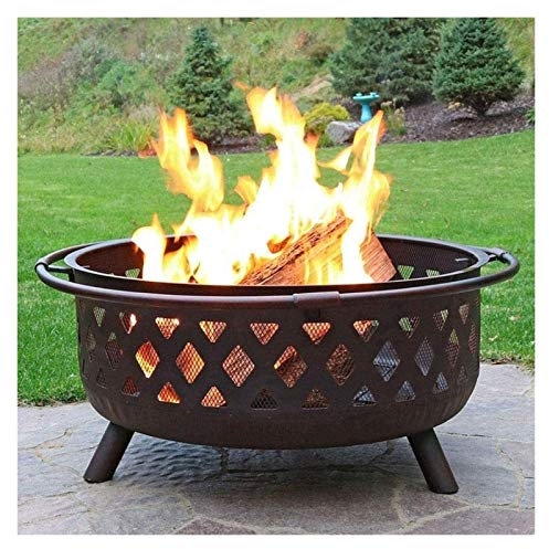 Bracieri da Esterno Bracieri da Esterno a Legna Braciere con Maniglie, Braciere in Metallo Rimovibile con Forchetta per Fuoco, Braciere Multifunzionale da Giardino con Patio con Copertura BBQ Cot